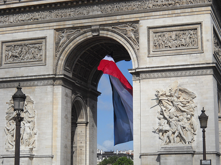 Триумфалната арка, Париж, Франция, Европа, Европейската, Паметник, известни
