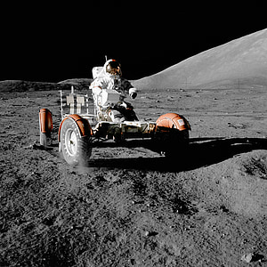Moon ajoneuvon, astronautti, tilaa matkustaa, purkamis-vyöhyke, kuun rover, Apollo 17, LRV
