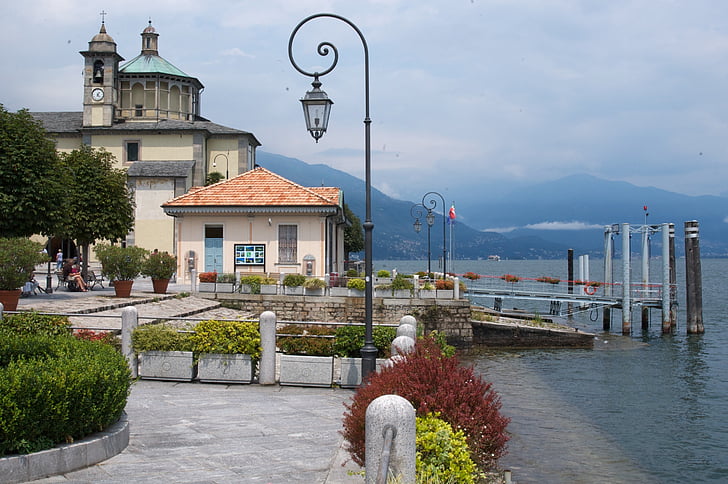 Lago maggiore, Canobbio, Italien, arkitektur, havet