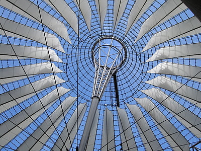 gray, metal, large, wheel, design, sky, Berlin, Germany