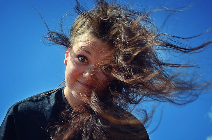 Žena, jeden, model, oči, nebe, ženy, lidé