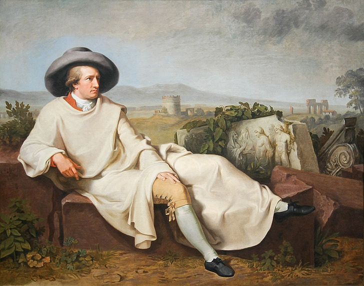 Johann wolfgang von goethe, poeta, portret, człowiek, Johann heinrich wilhelm tischbein, malarstwo, obraz olejny
