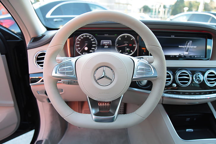 Mercedes, S350, cotxe, Lux, Direcció, a l'exterior, close-up