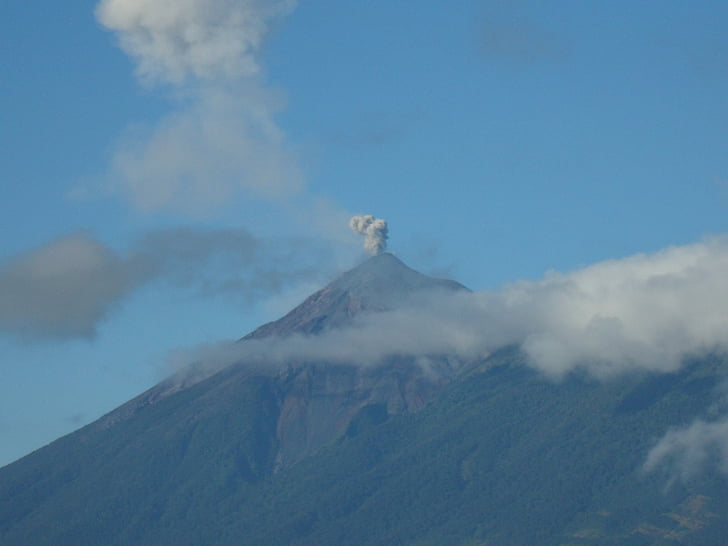 volcano, guatemala, landscape, highest point, mountain peak, mountains, sky