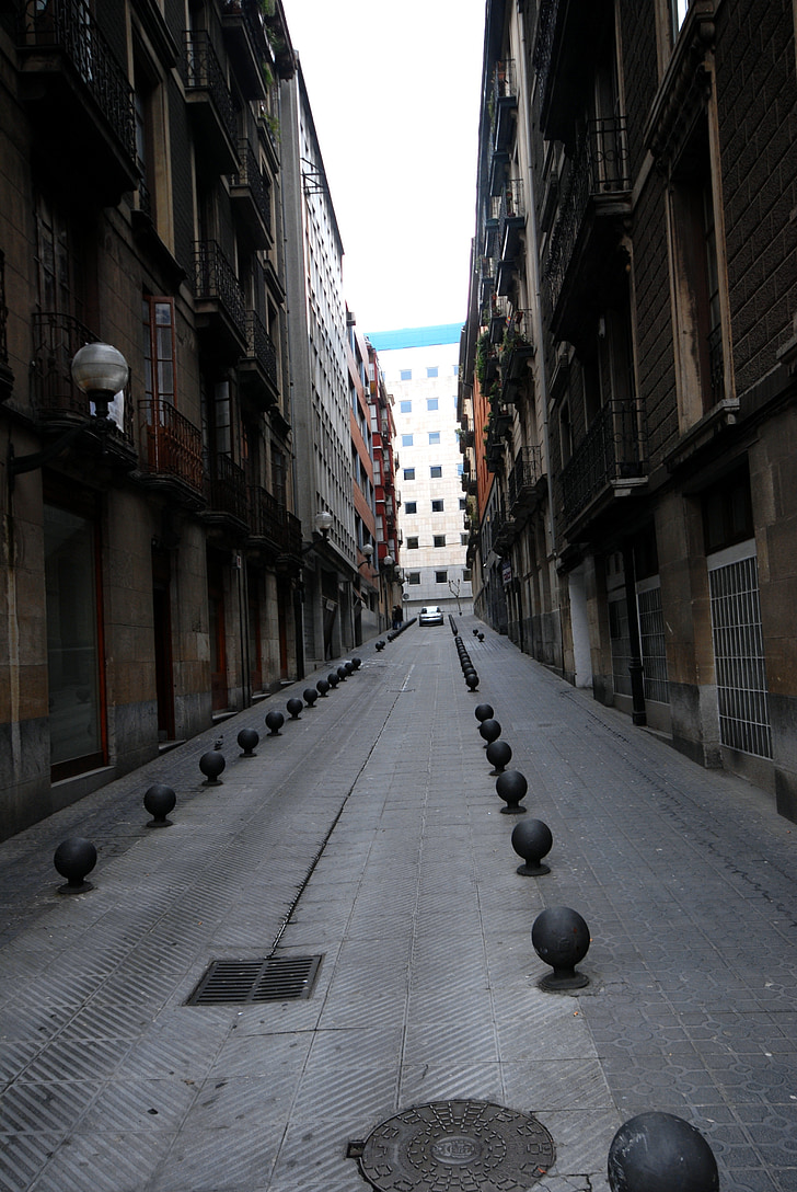 ville, rue, bâtiments, Lane, Bilbao, architecture