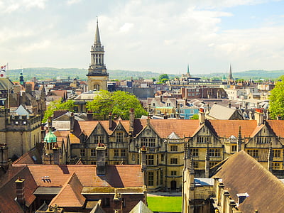 Oxford, Street, England, gamla, staden, historia, historiska