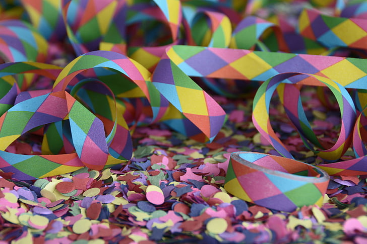 pita, confetti, Karnaval, Partai, warna-warni, Perayaan, merayakan