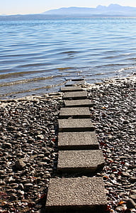 далеч, път, вода, достъп до, влизане, каменни плочи