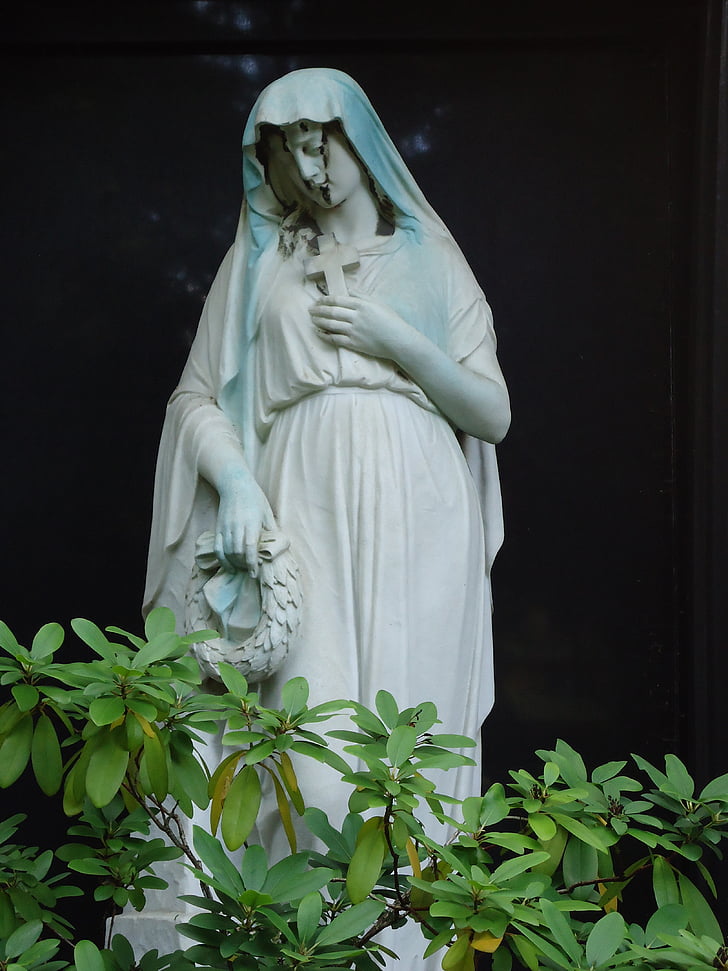 madonna, cemetery, tombstone, grieve, figure, memorial, statue