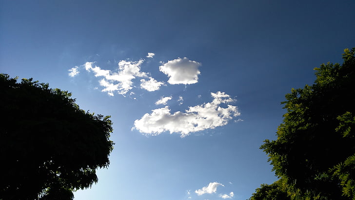 sky, clouds, sunset, blue