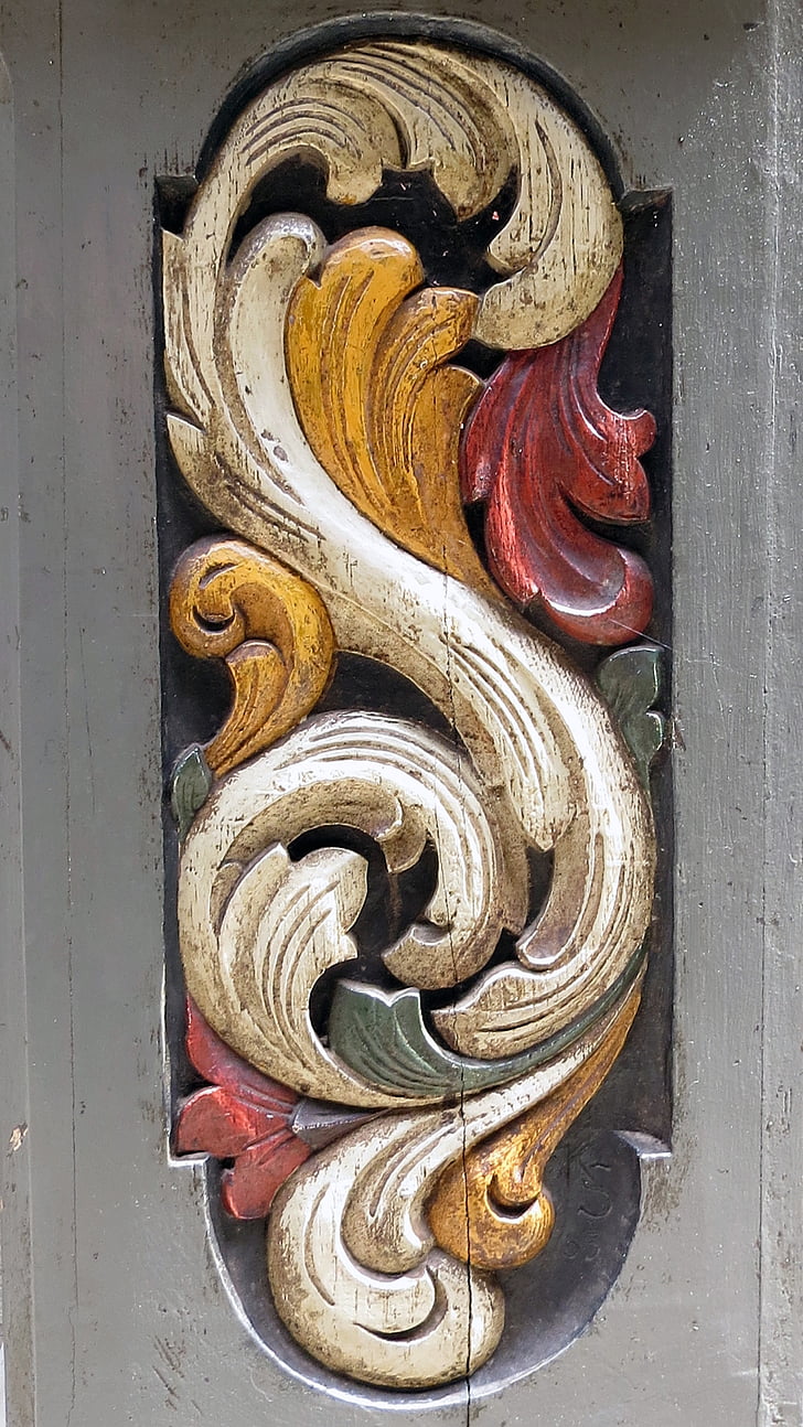 Ornament, symbol, Carving, drevo, Maľba