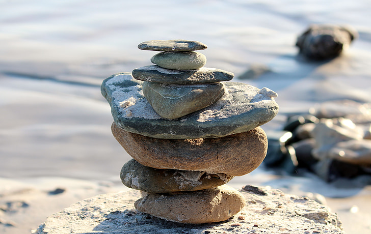 камъни, кула, почивка, сила, медитация, фигура, съзерцание