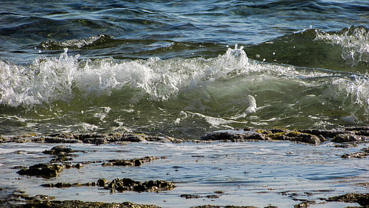 Welle, Zerschlagung, Meer, Strand, Natur, Spray, Schaum