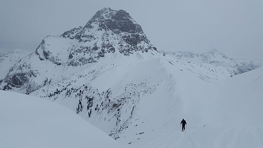 backcountry skiiing, eventyr, Vædderen sten, Allgäu Alperne, Kleinwalsertal, sne, vintersport