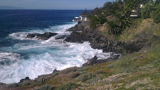 óceán, Spanyolország, Tenerife, tenger, tengerpart, természet, Beach