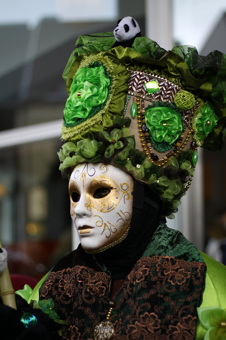 Carnival, Brugges, Festival, förklädnad, kostym, masken, venetianska kostymer