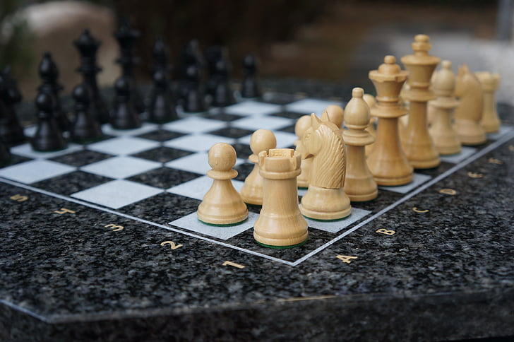 escacs, jugar, joc d'escacs, figures, blanc, negre, cavall