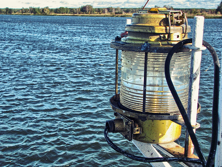 Navigácia lampa, osvetlenie, loď, lode, fréza, Ferry, detail