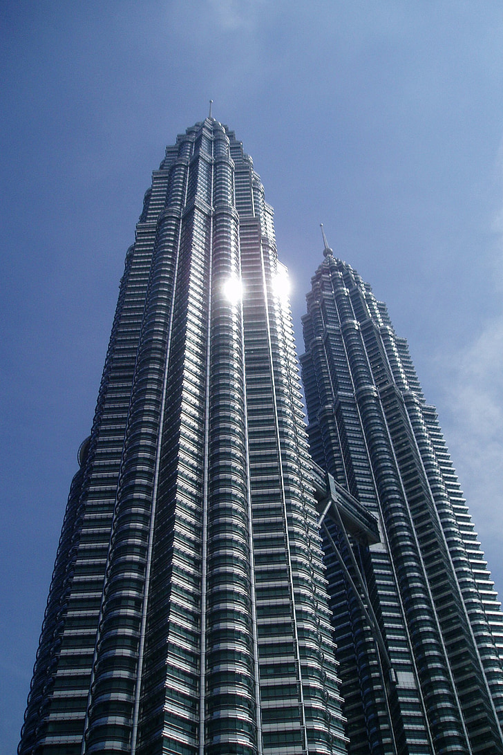 wieże Petronas towers, Petronas twin towers, Menara petronas, Menara berkembar petronas, Malezja, Drapacz chmur, budynek
