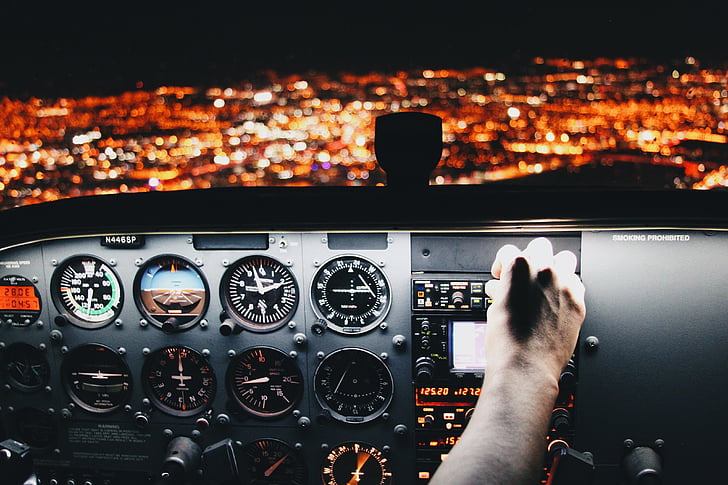 airplane, airline, aircraft, travel, trip, pilot, night