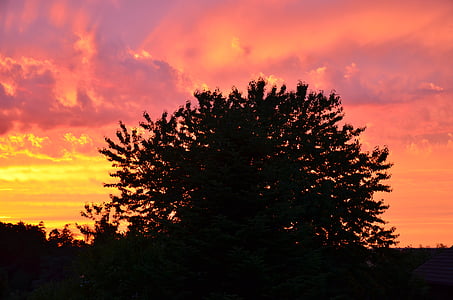 Sunset, Afterglow, abendstimmung, punainen, mieliala, Romance, pilvet