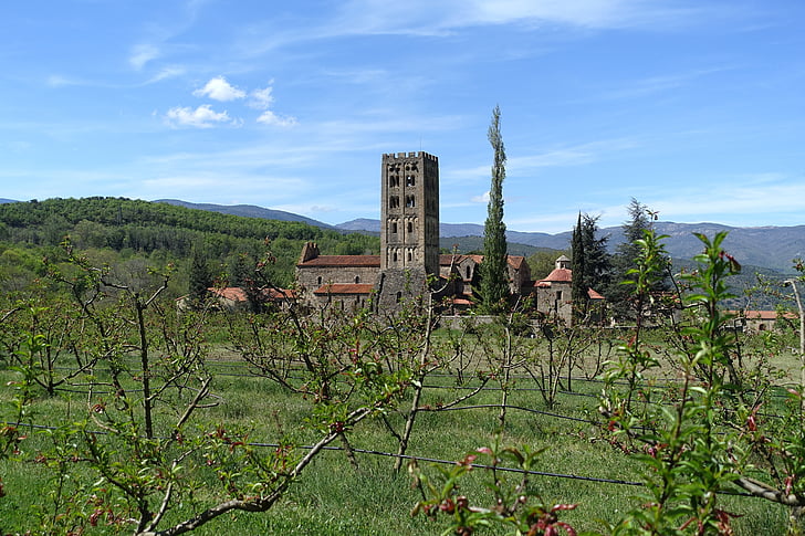 Francie, východní Pyreneje, codalet, opatství, Saint-michel cuxa, dědictví, století