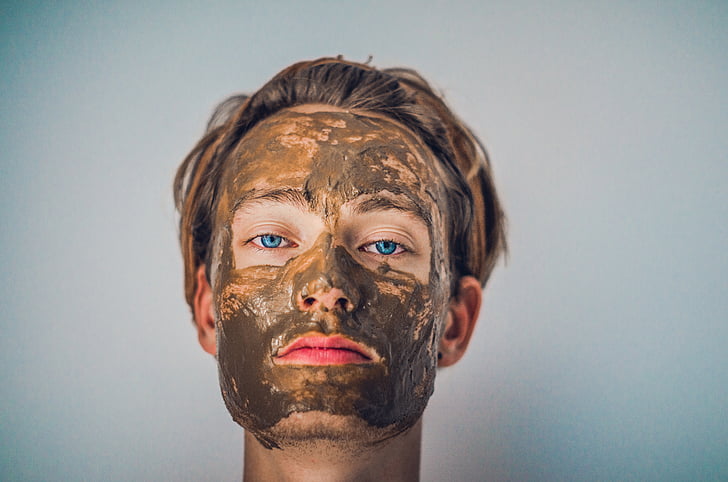 person, mud, mask, people, man, guy, male