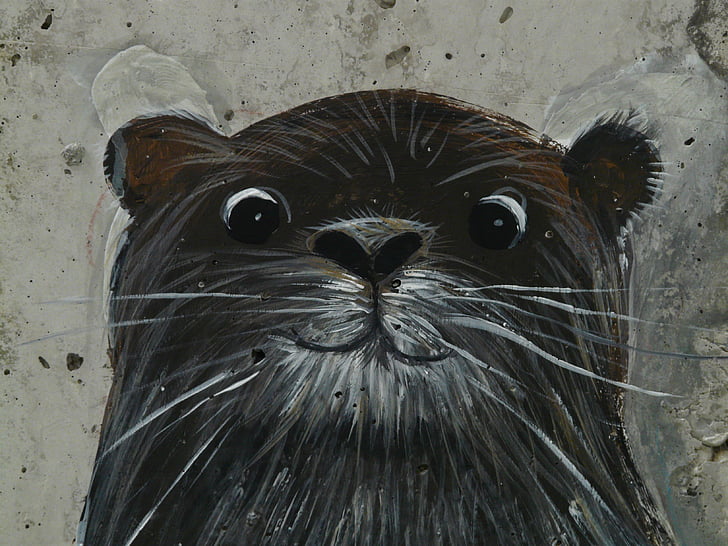 otter, drawing, image, drawn, funny, cute, animal
