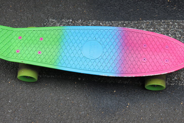 board de skate, Loisirs, amusement, adolescent, coloré, planche à roulettes, planche à roulettes