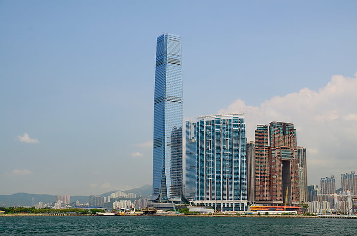 China, edificio, arquitectura, ciudad, paisaje urbano, negocios, Skyline