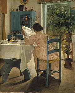 Aamiainen, 1898, Laurits andersen rengas, maalaus, nainen