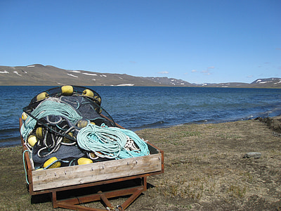 Island, sø prihynings, spor, fiskeri