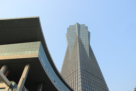 Hangzhou, zgrada, Trg, arhitektura, neboder