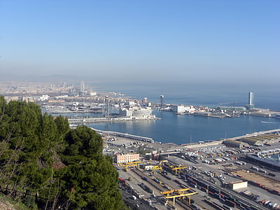 Средиземно море, порт, Барселона, вода