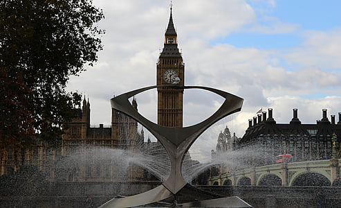 đồng hồ Big ben, Luân Đôn, con chim, nghệ thuật, Bridge, ngày trong tuần, bầu trời