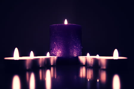 黑暗, 蜡烛, 光, 消防, 晚上, 模糊, 火焰