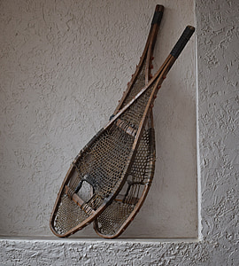 raquetas antiguas, raquetas de nieve, antiguo, 120 años de edad, clásico, deporte, equipo