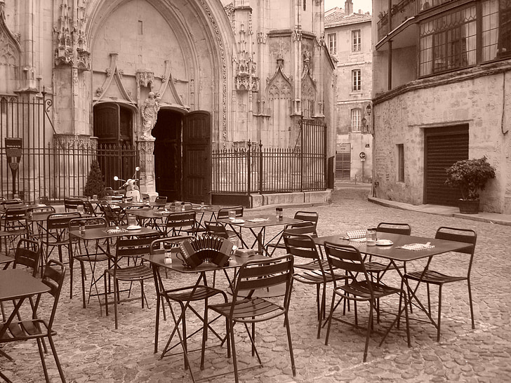 restaurant, avignon, church