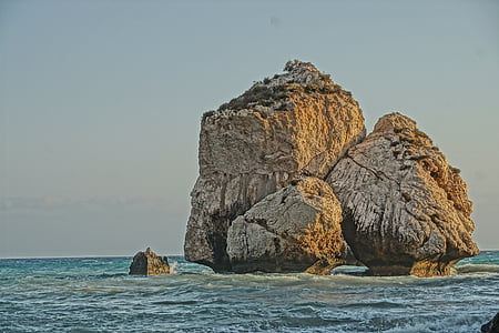 kaya, Afrodit, Deniz, kıyı, formlar, Afrodit kaya, Kıbrıs