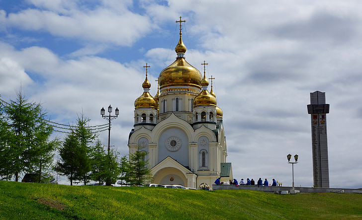 대성당, spaso-preobrazhenskiy, 사원, 하 바로 프 스크, 키롭스키 구, khabarovskiy 크레이, 러시아