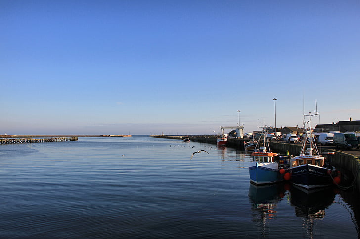 Amble, Northumberland, kikötő, csónakok, halászati, Egyesült Királyság, folyó