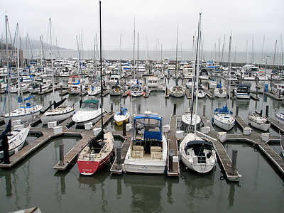 лодка, лодки, Сан-Франциско, залив, залив Сан-Франциско, док-станции, Порт