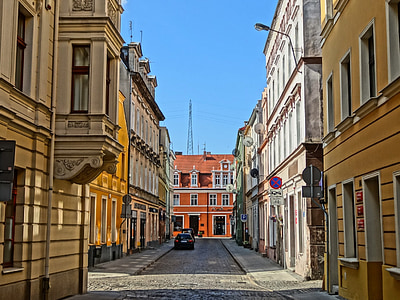 jezuicka gade, Bydgoszcz, Polen, by, arkitektur, Road, maleriske