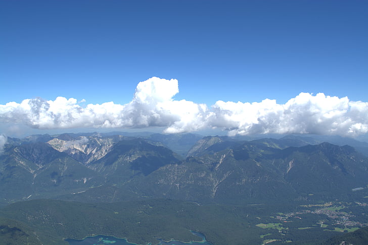 Zugspitze, Wetterstein dağlar, Far sağ, Doğu alps, zwölferkogel, dağlar, Alp