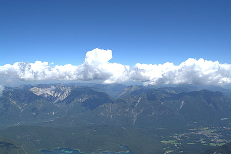 Zugspitze, Wetterstein-bjerge, yderst til højre, østlige alper, Zwölferkogel, bjerge, Alpine