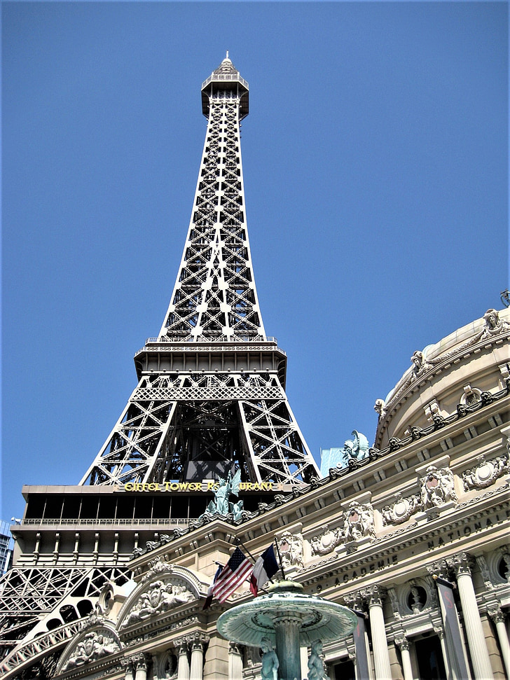 Las vegas, Torre Eiffel, Restaurant, façana, EUA
