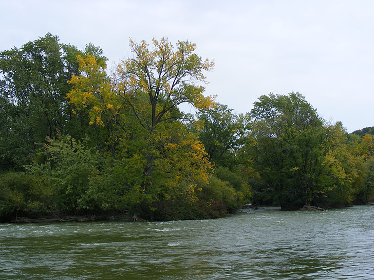 řeka, Fox river, Kaukauna, Wisconsin