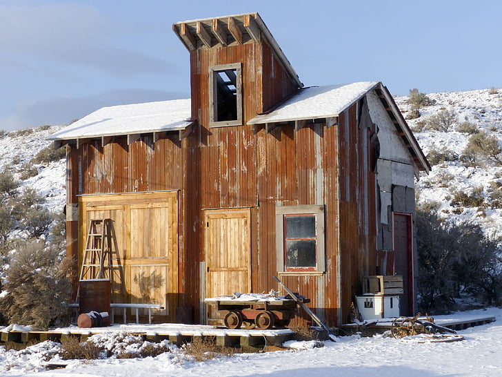 Deadman ranch, antique, bâtiments, en bois, style occidental, Far west, ville fantôme