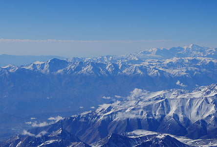 aerial, photograph, mountain, peaks, cloud, ridge, range