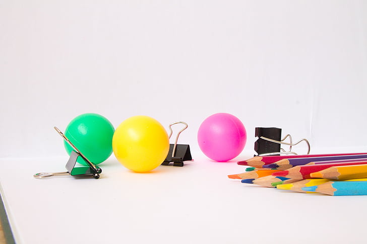loptice u boji, lopta, kreativni, šarene, dekoracija, žuta, svjetlo